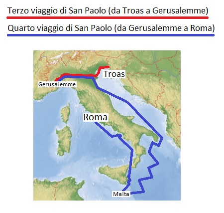 Terzo e quarto viaggio di San Paolo (da Troas a Gerusalemme e da Gerusalemme a Roma)