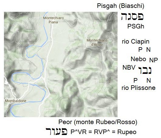 Mose' salì dalle steppe di Moab sul monte Nebo, cima del Pisga...